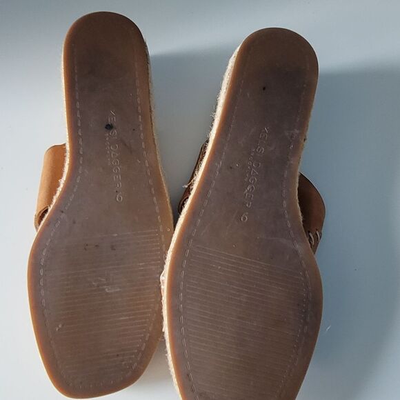 Kelsey Dagger Brooklyn women's Golden Tan Leather Wedge Slip on Shoes size 9 - Picture 10 of 13